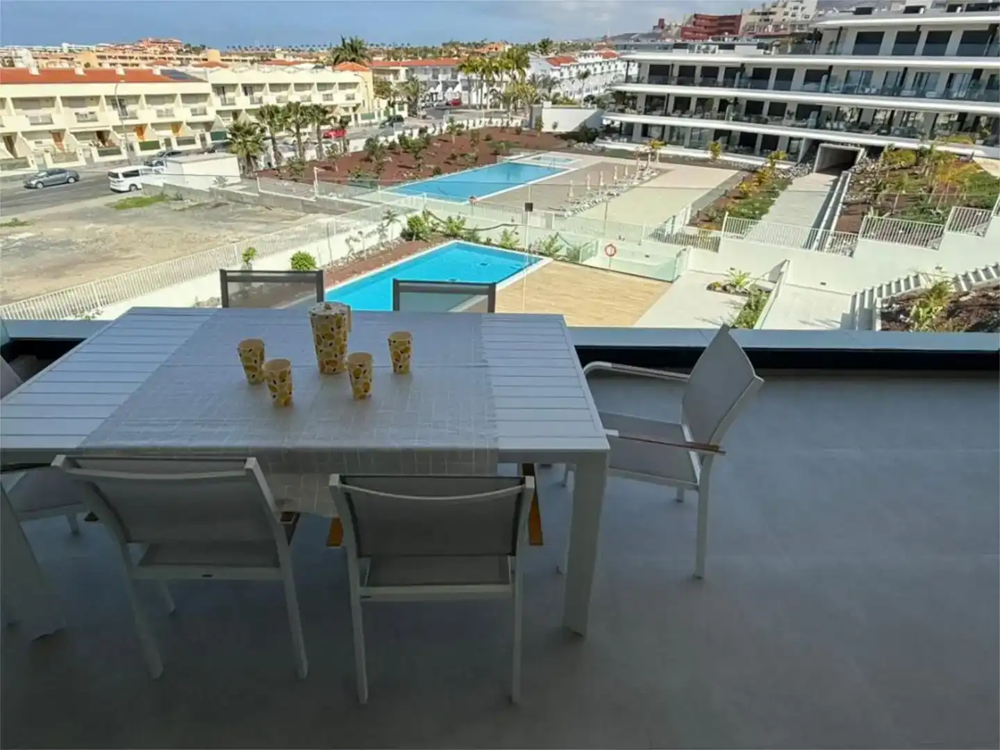 Terrasse von Wohnung zur Miete in Adeje mit Schwimmbad
