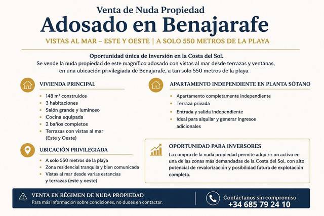 Casa adosada en Venta en Benajarafe