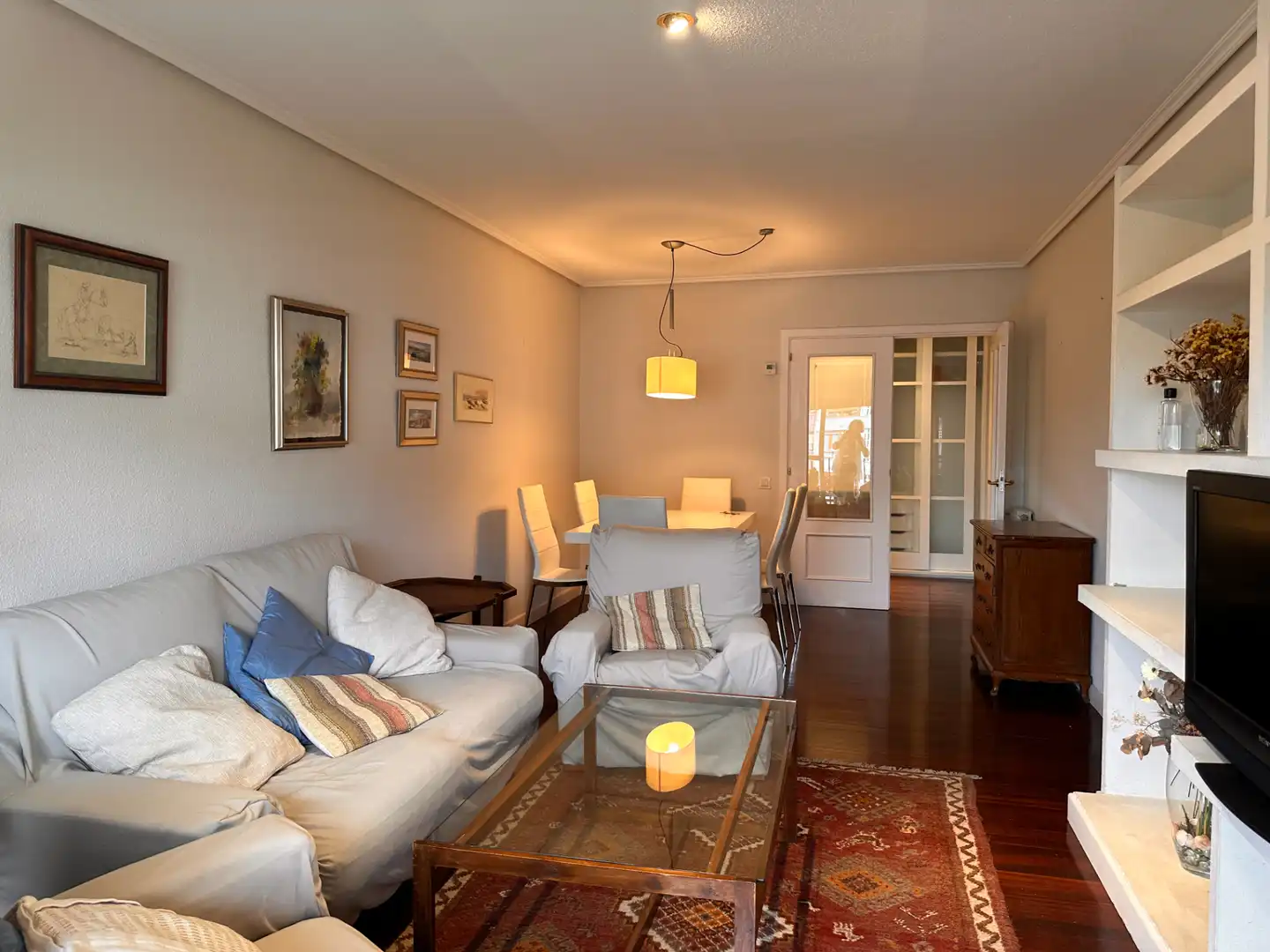 Living room of Flat for rent in Santander  with Heating, Parquet flooring and Terrace