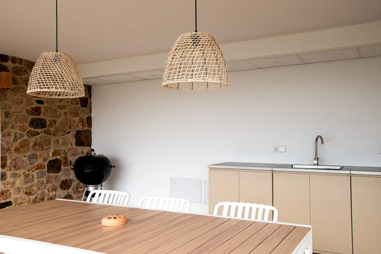 Esszimmer von Country house zur Miete in Santa Cristina d'Aro mit Klimaanlage, Heizung und Privatgarten