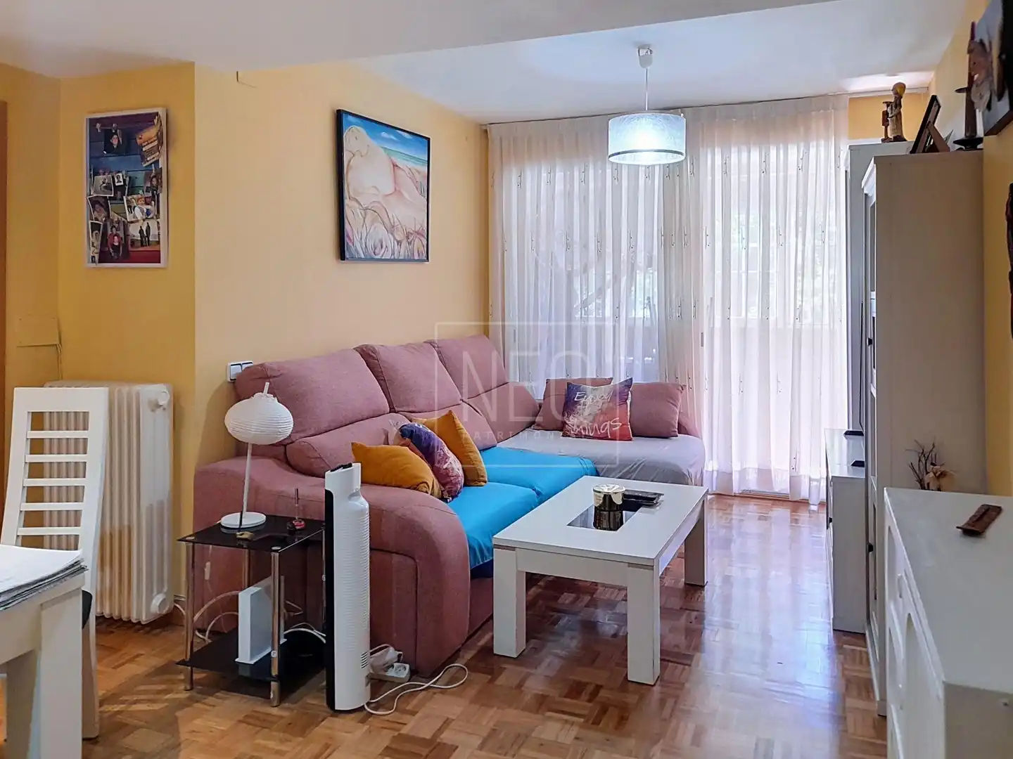 Sala de estar de Planta baja en venta en Madrid con Calefacción, Parquet y Terraza