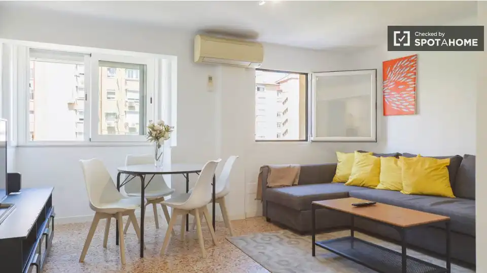Wohnzimmer von Wohnung zur Miete in Madrid mit Klimaanlage, Heizung und Möbliert