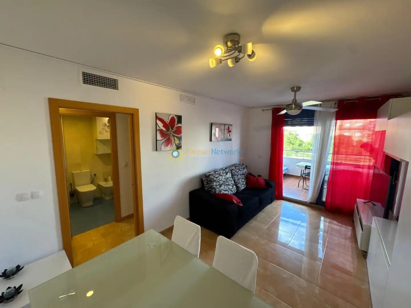 Wohnzimmer von Wohnungen zur Miete in Piles mit Terrasse, Abstellraum und Möbliert