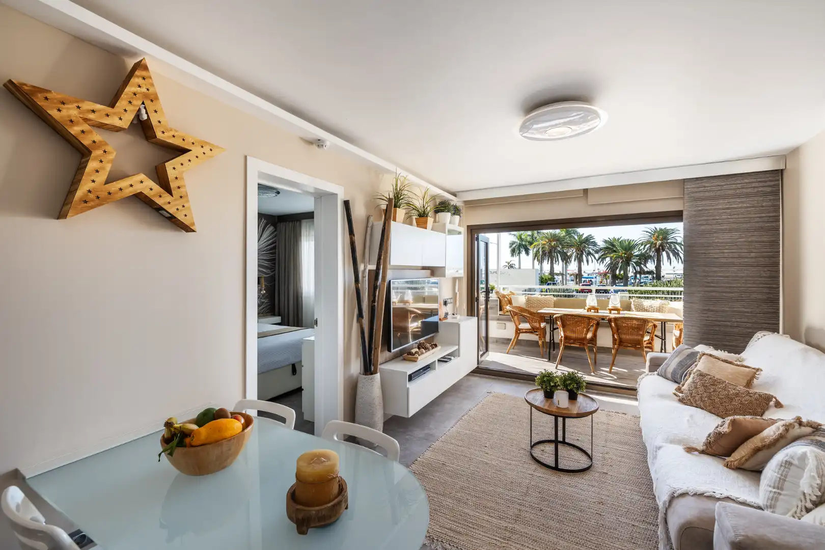 Wohnzimmer von Wohnung zum Verkauf in Mogán mit Klimaanlage, Terrasse und Möbliert