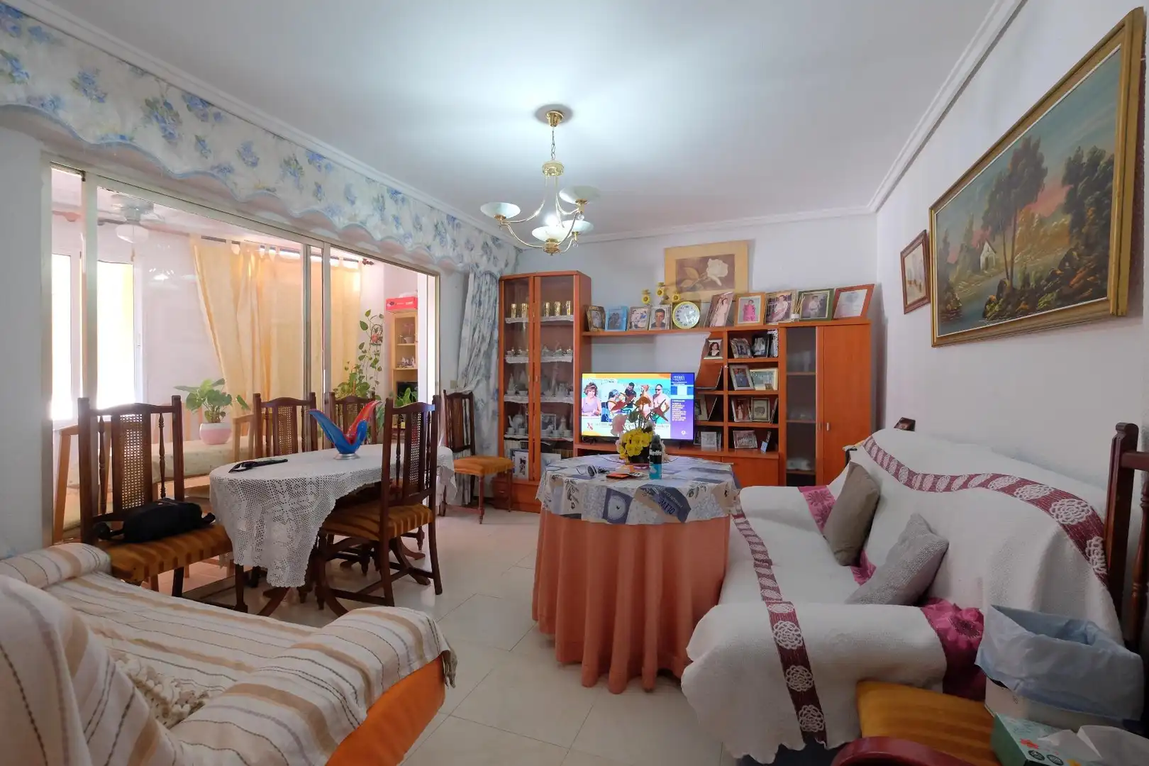 Sala d'estar de Àtic en venda en Calpe / Calp amb Aire condicionat, Calefacció i Terrassa