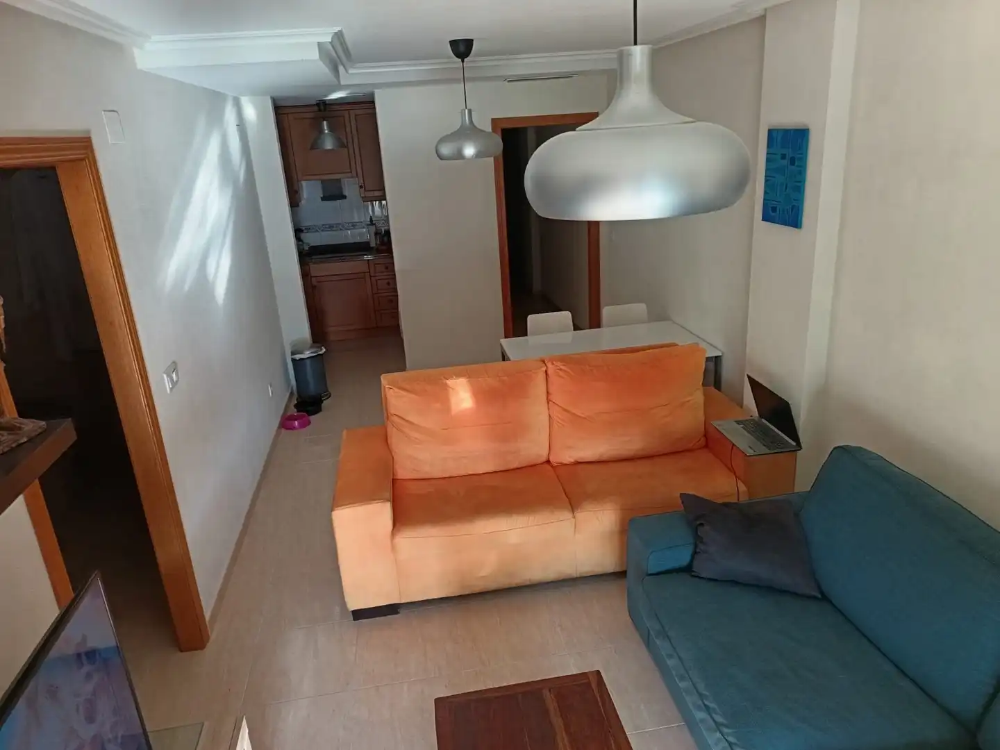 Sala d'estar de Apartament de lloguer en Santa Pola amb Aire condicionat, Calefacció i Moblat