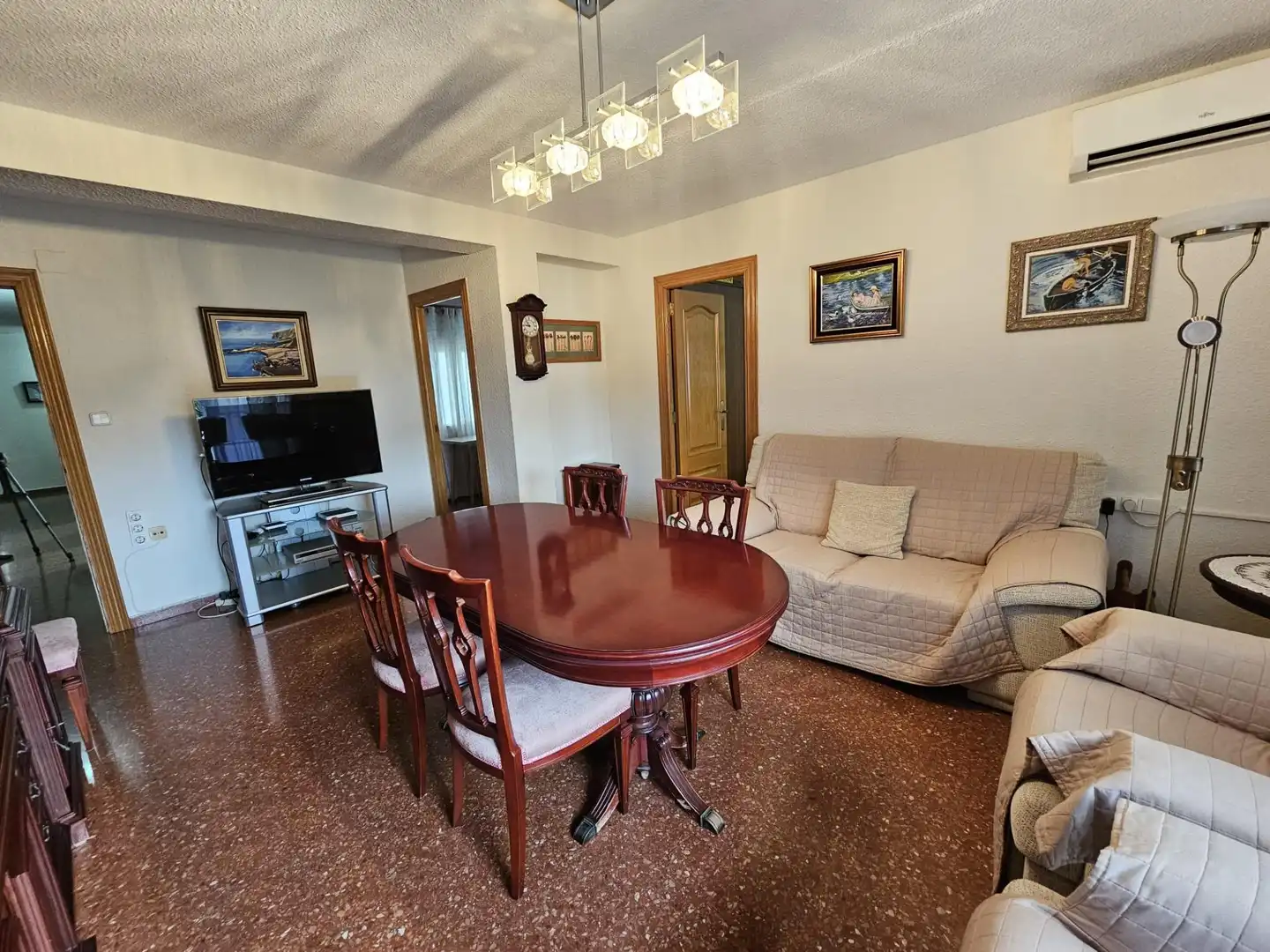 Dining room of Flat for sale in Valencia  with Air Conditioner, Furnished and Balcony
