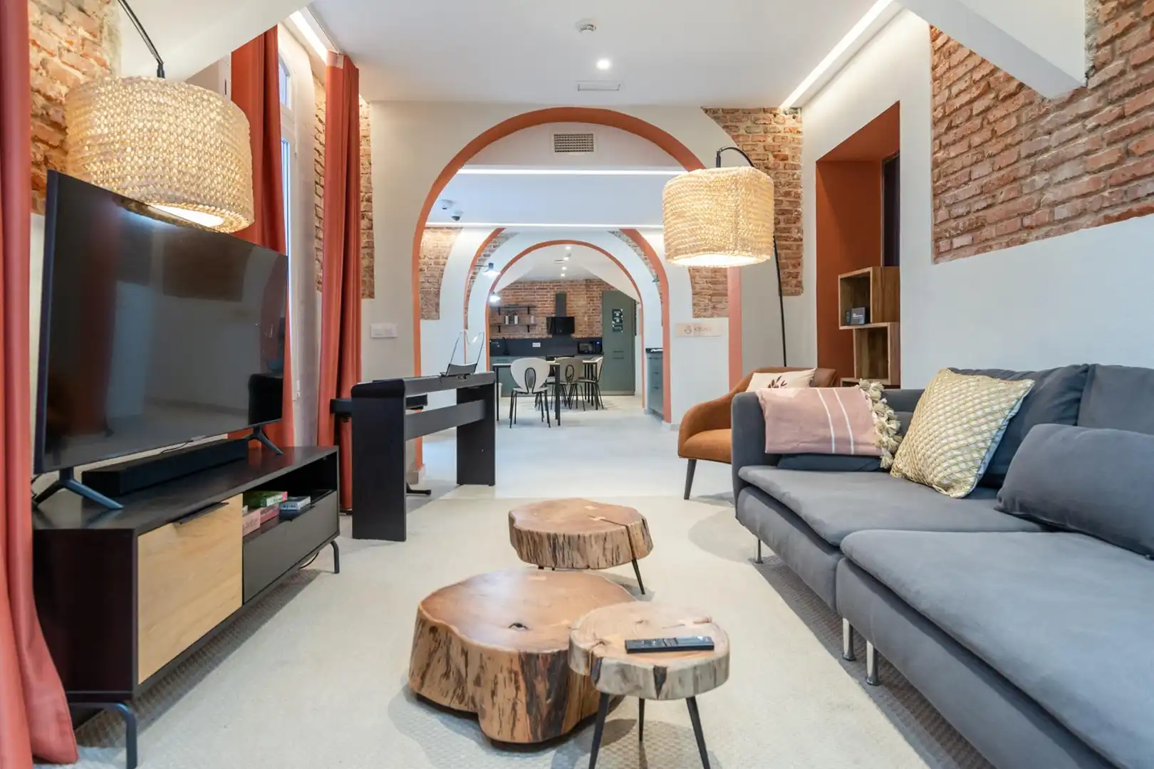 Wohnzimmer von Wohnung zur Miete in Madrid mit Heizung, Terrasse und Möbliert