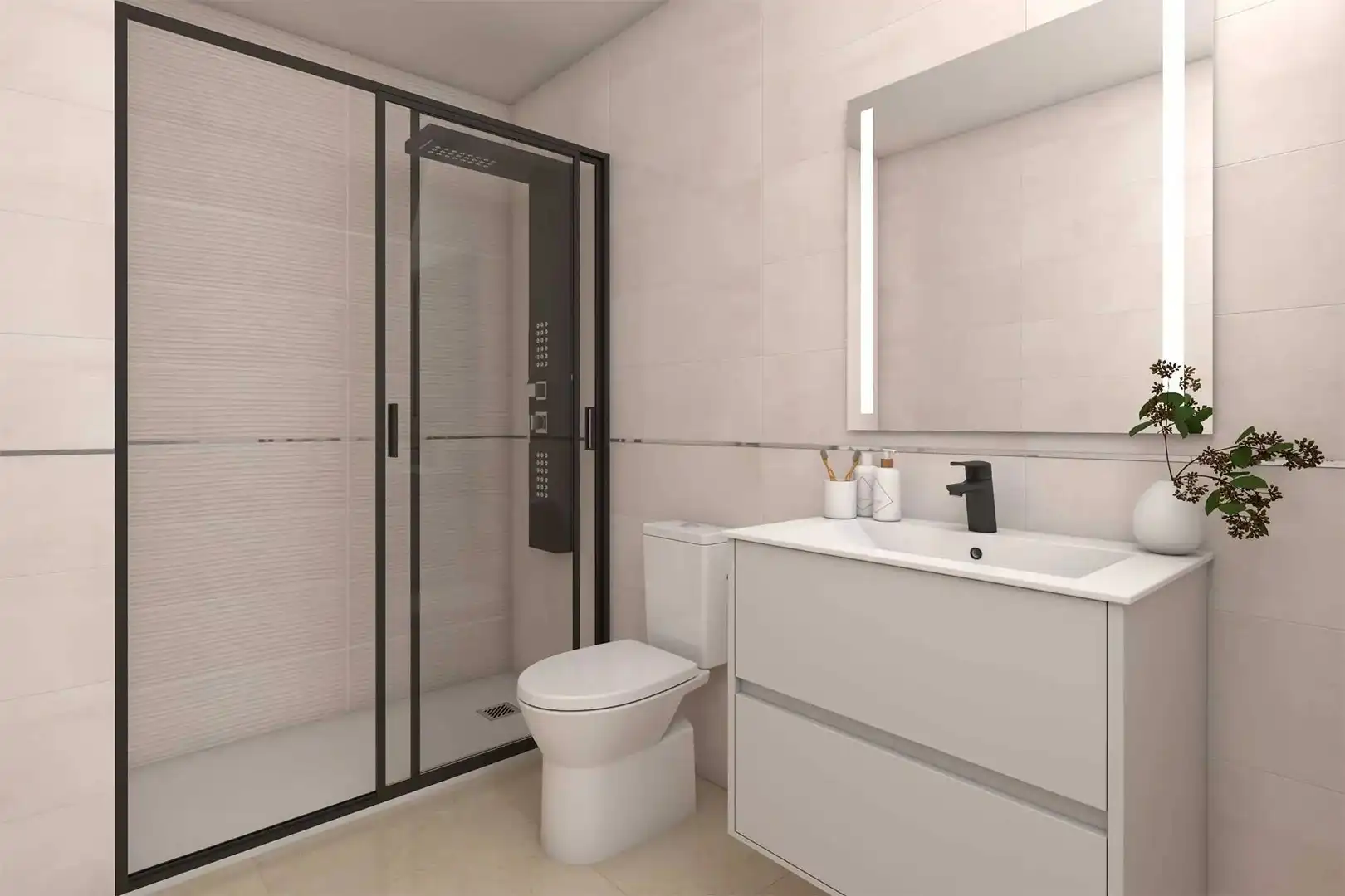 Bany de Apartament en venda en Rafelbuñol / Rafelbunyol amb Aire condicionat, Terrassa i Balcó