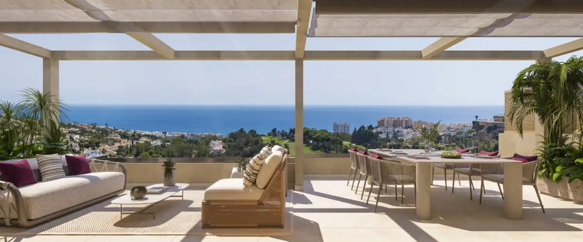Terrassa de Apartament en venda en Benalmádena amb Aire condicionat, Jardí privat i Terrassa