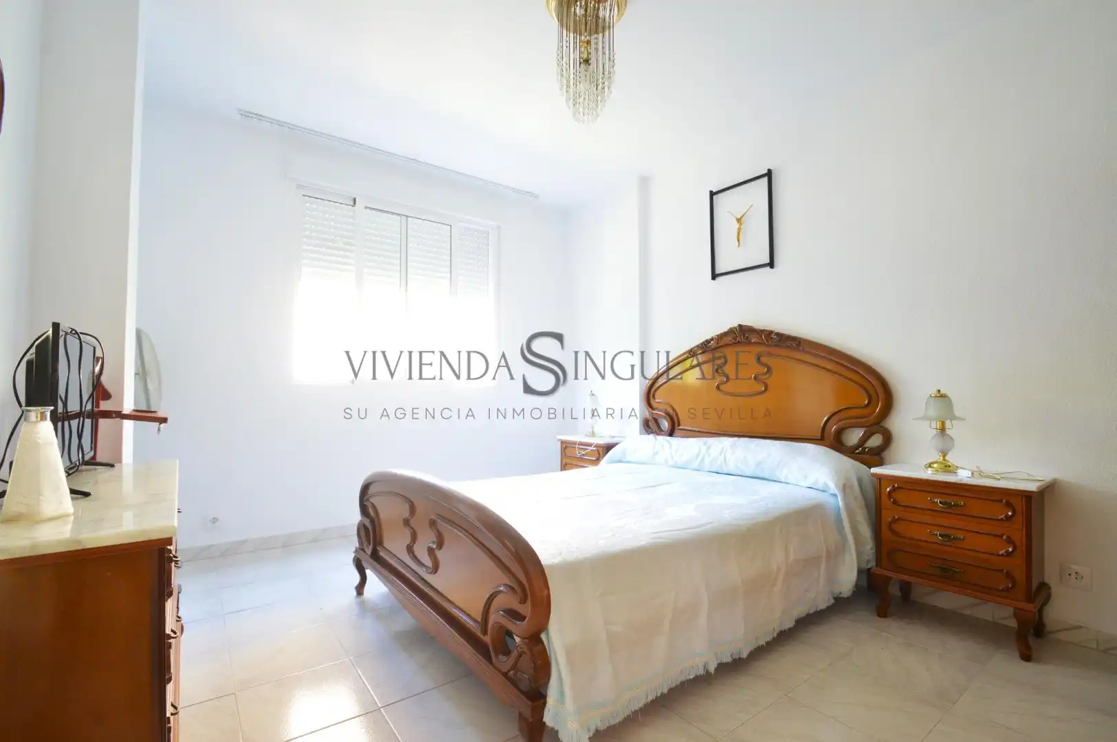 Schlafzimmer von Wohnung zur Miete in Sevilla mit Klimaanlage, Privatgarten und Terrasse