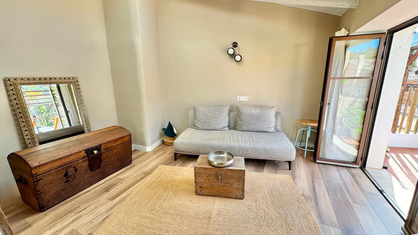 Sala d'estar de Casa adosada en venda en Esporles amb Calefacció, Parquet i Terrassa