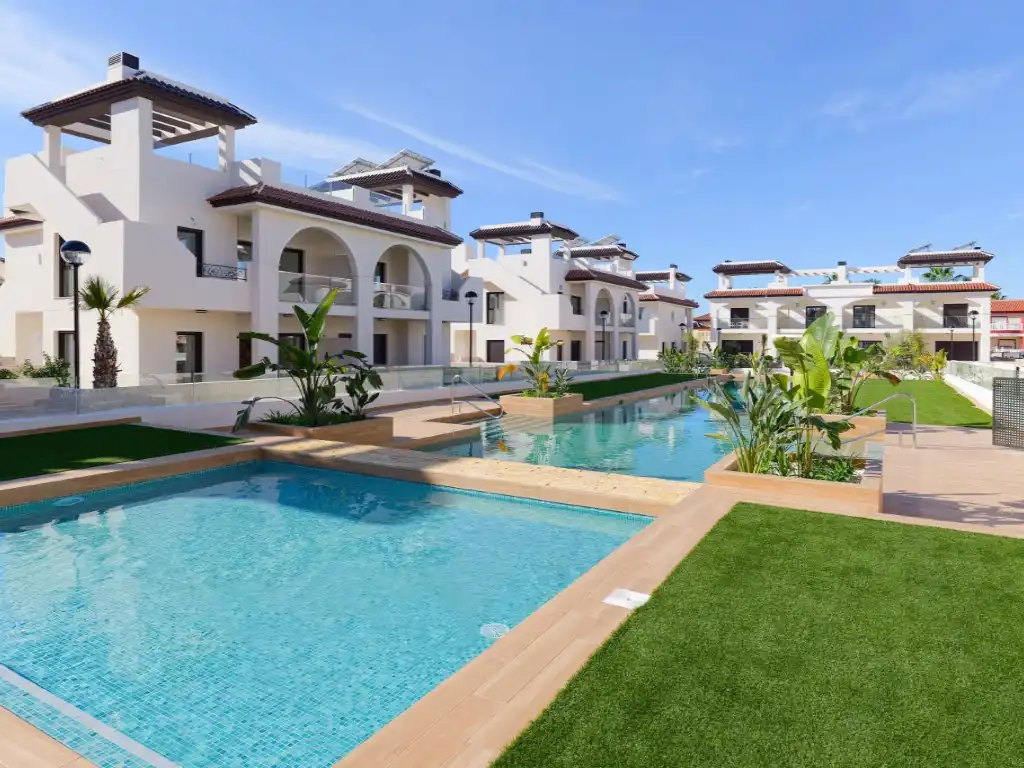 Swimming pool of Apartments for sale in Rojales  with Air Conditioner, Private garden and Community pool