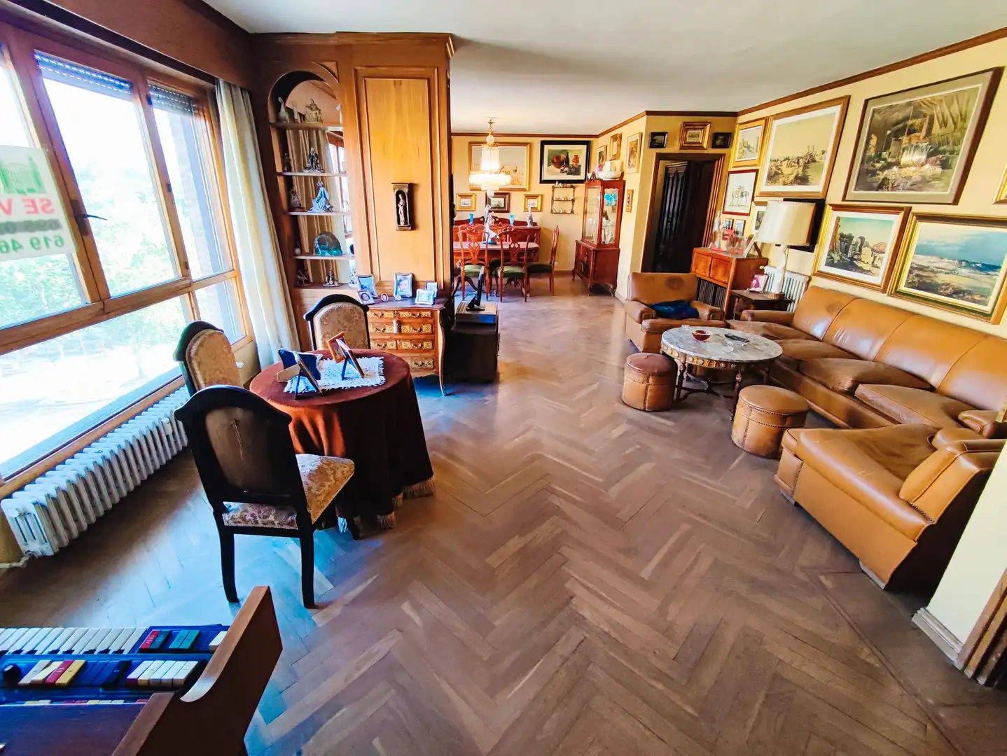 Living room of Flat for sale in Palencia Capital  with Heating, Parquet flooring and Terrace