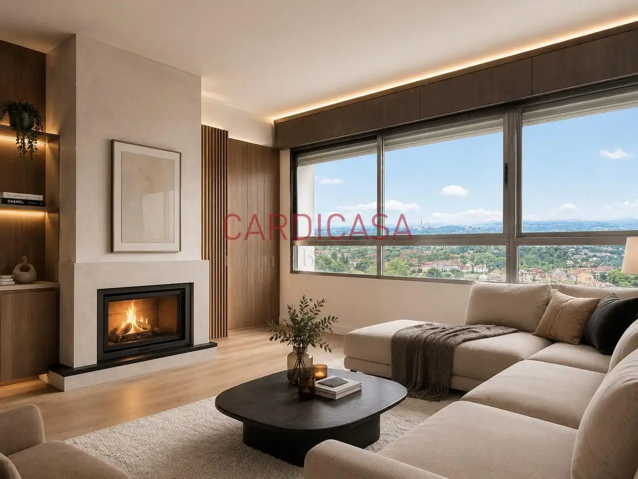 Sala de estar de Piso en venta en Vigo  con Calefacción, Parquet y Terraza