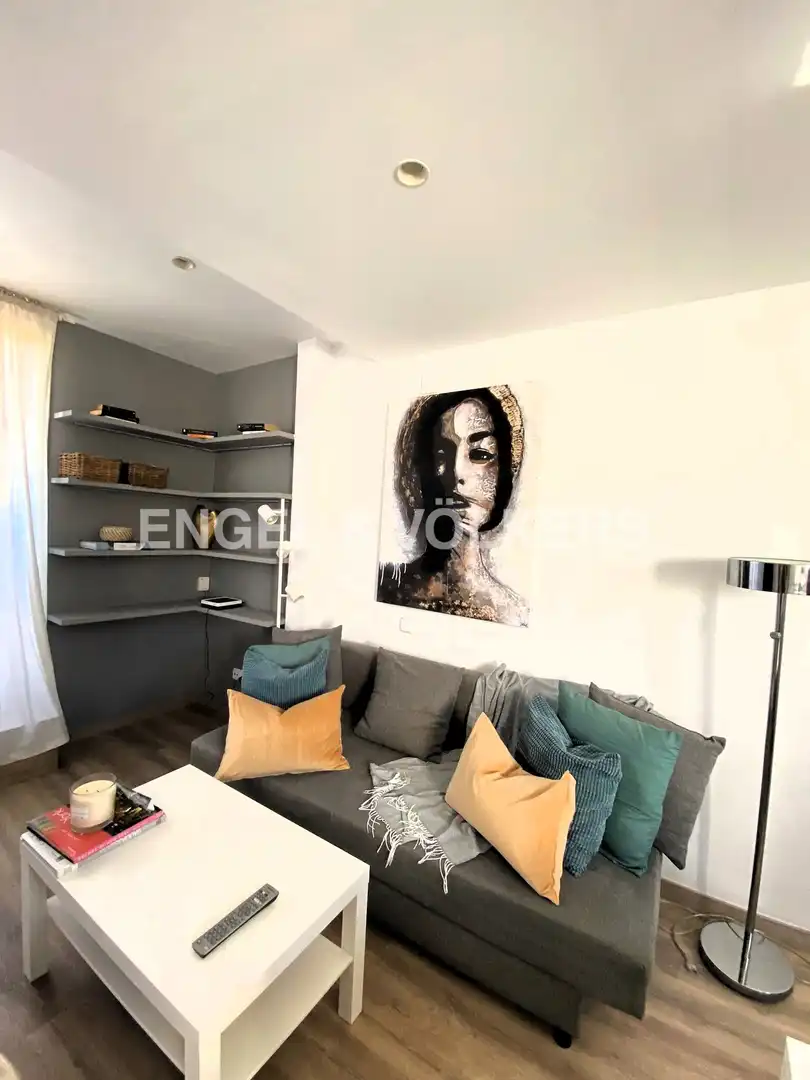 Sala de estar de Ático de alquiler en Barcelona con Aire acondicionado, Calefacción y Parquet
