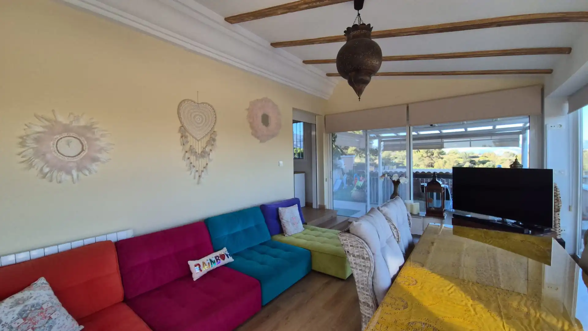 Sala d'estar de Casa adosada en venda en Murcia amb Aire condicionat, Jardí privat i Terrassa