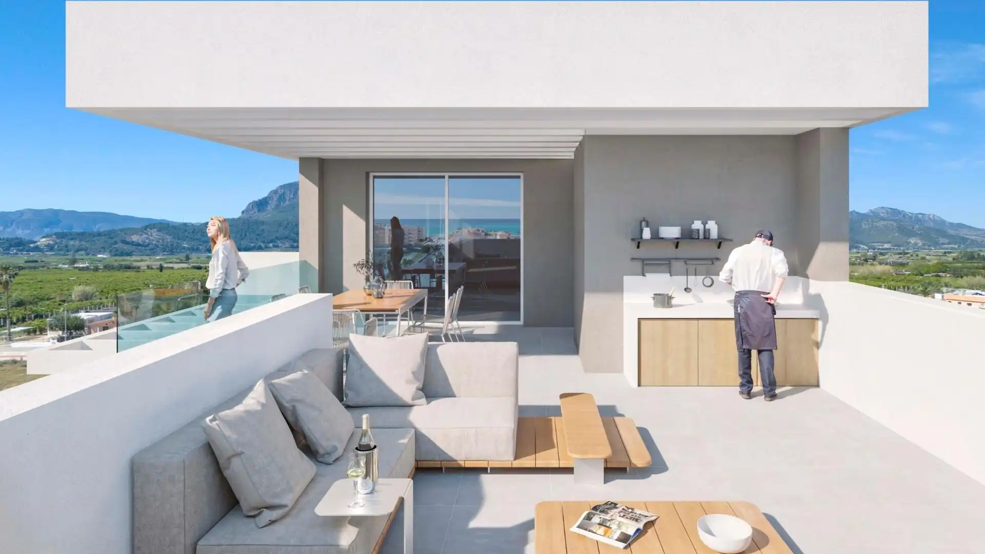 Terrasse von Wohnungen zum Verkauf in Tavernes de la Valldigna mit Terrasse und Balkon