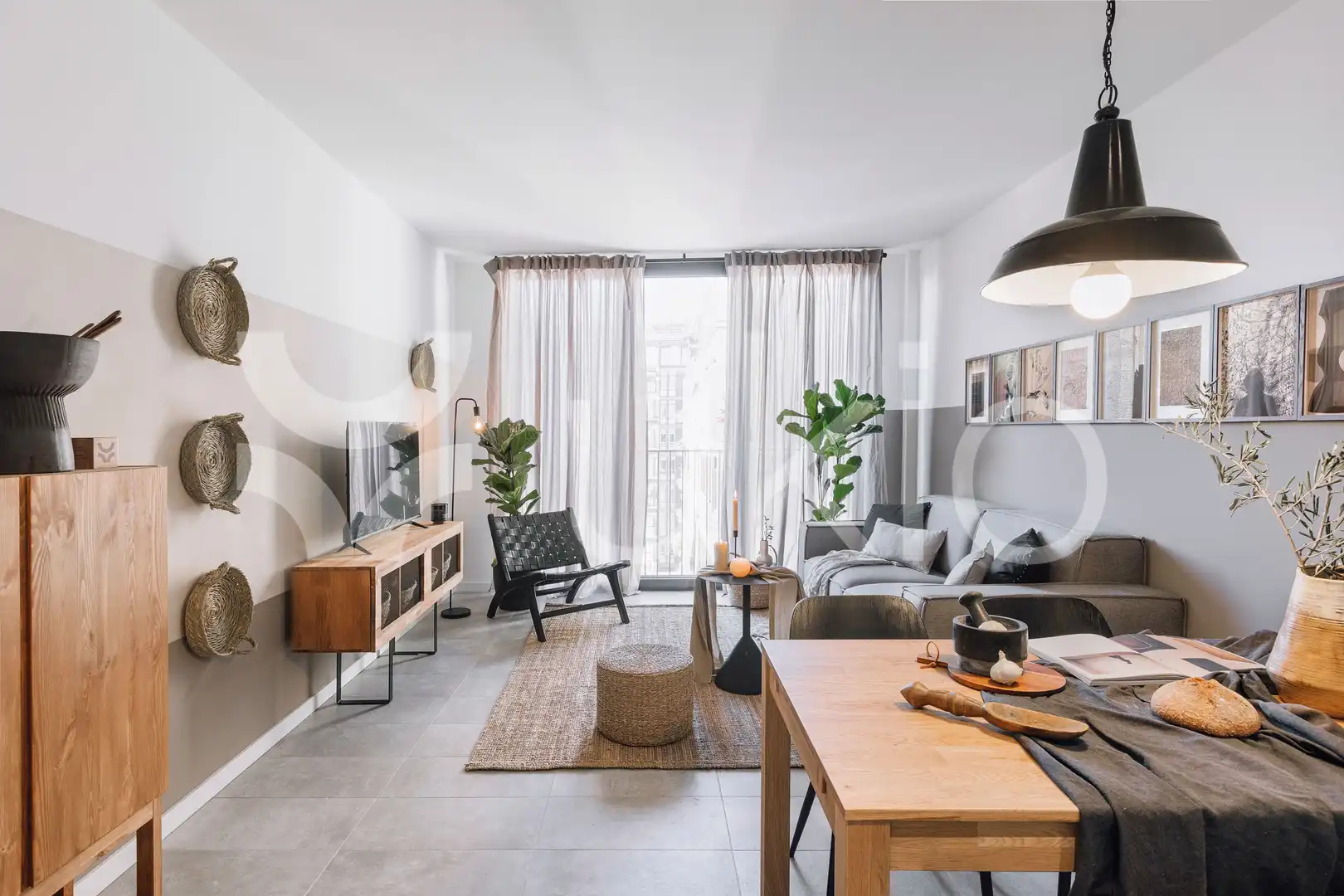 Sala de estar de Apartamento de alquiler en Barcelona con Aire acondicionado, Amueblado y Horno