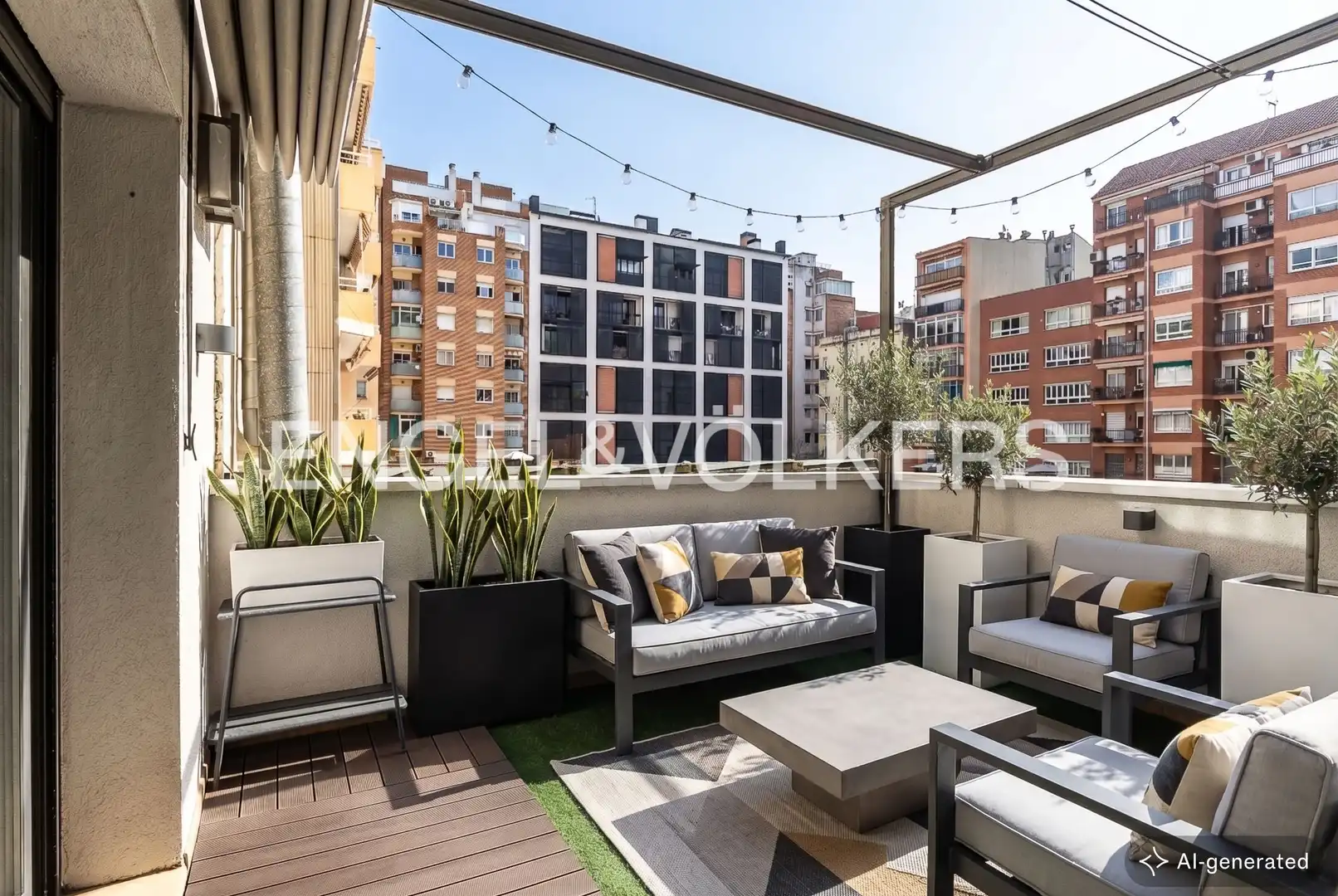 Terrace of Flat for sale in  Barcelona Capital  with Air Conditioner, Heating and Private garden
