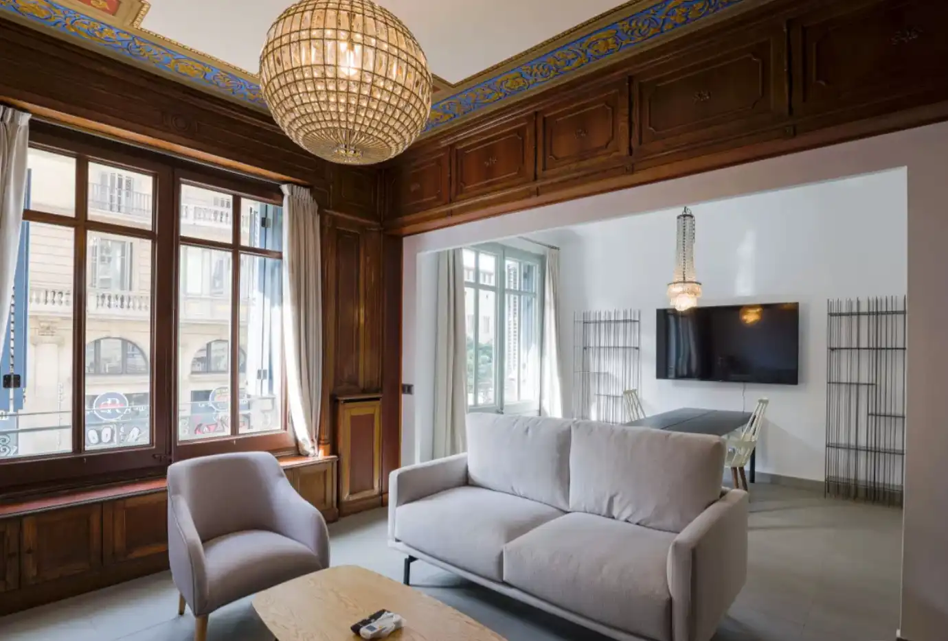 Sala d'estar de Pis en venda en Barcelona amb Aire condicionat, Calefacció i Parquet