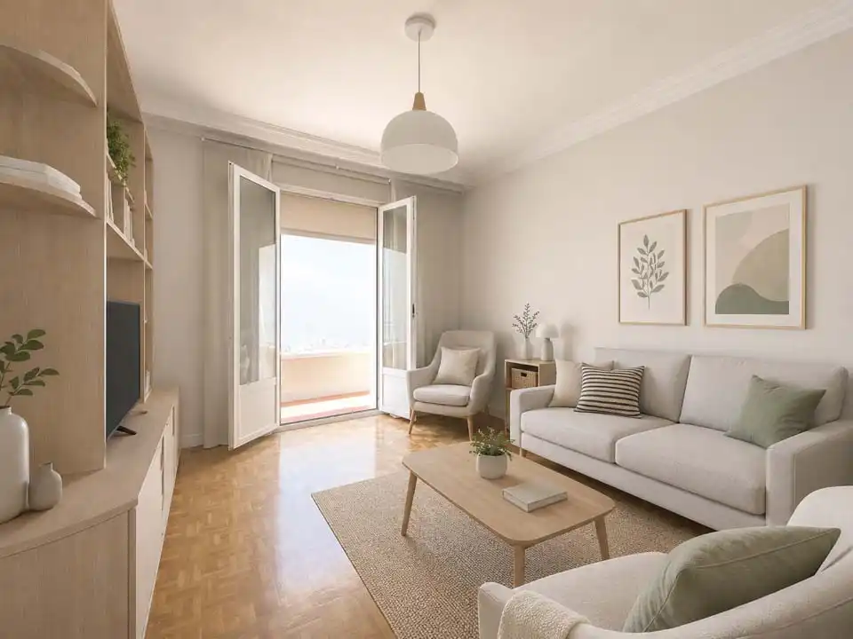 Sala de estar de Piso en venta en Vitoria - Gasteiz con Calefacción, Parquet y Terraza