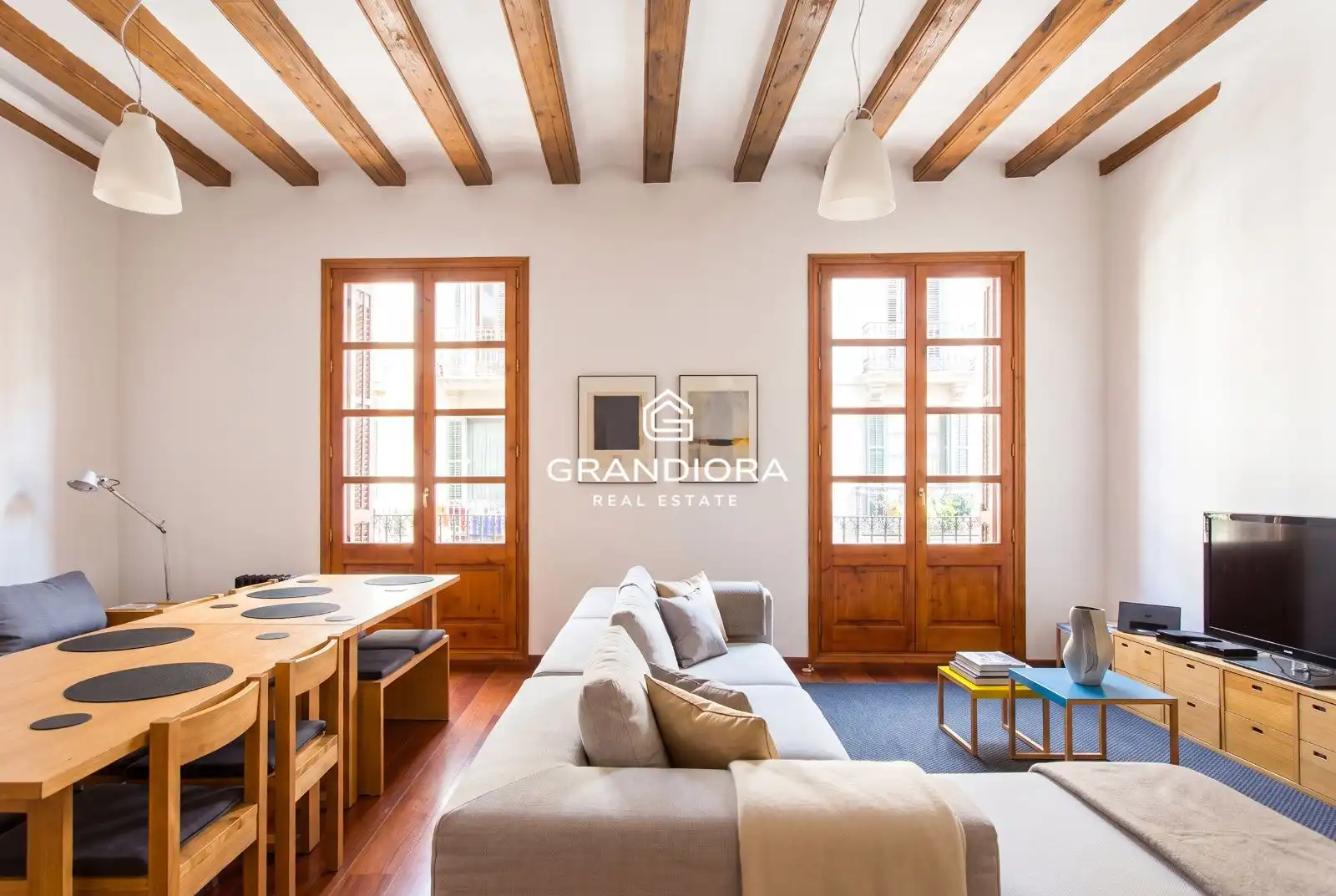 Sala d'estar de Àtic de lloguer en Ciutat Vella
