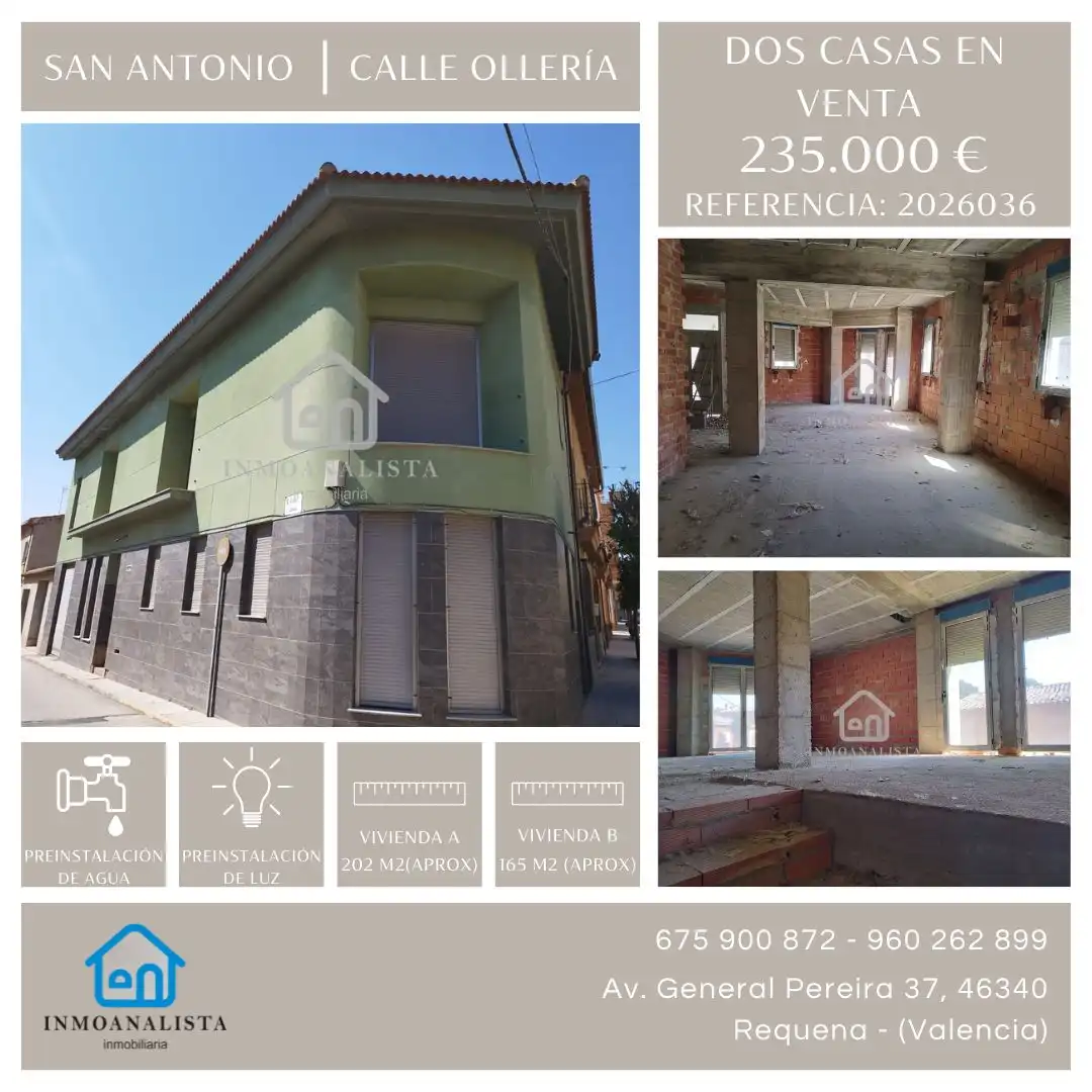 Vista exterior de Casa adosada en venta en Requena con Balcón