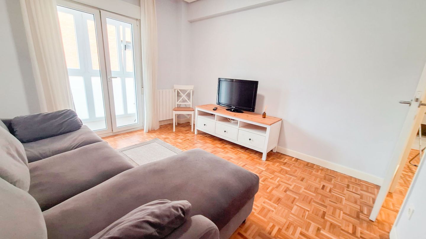 Sala d'estar de Pis de lloguer en Donostia - San Sebastián  amb Calefacció i Balcó
