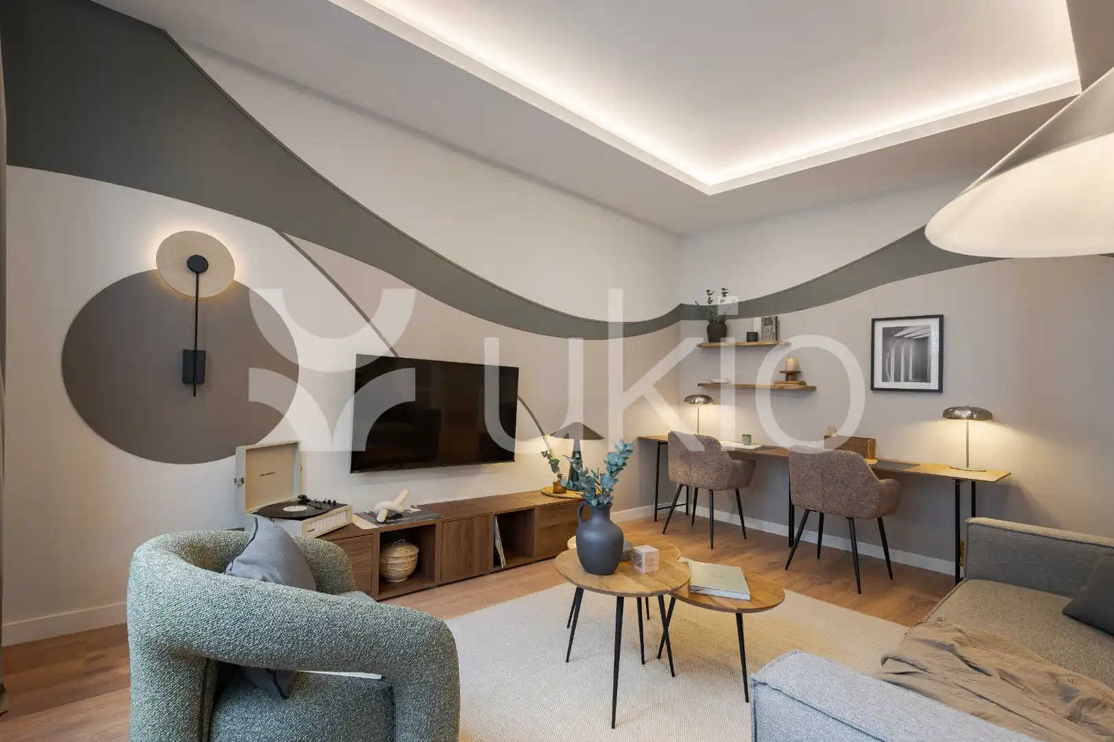 Wohnzimmer von Wohnungen zur Miete in Madrid mit Klimaanlage, Heizung und Möbliert