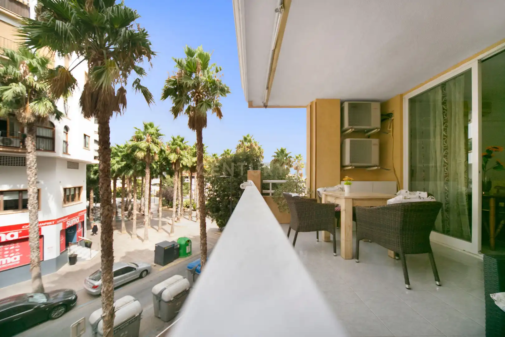 Terraza de Apartamento de alquiler en Calpe / Calp con Aire acondicionado, Horno y Lavadora