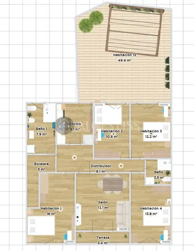 Piso de alquiler en Méntrida con Aire acondicionado, Calefacción y Terraza