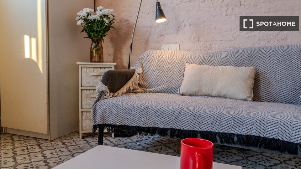 Sala d'estar de Pis de lloguer en  Barcelona Capital amb Aire condicionat, Calefacció i Moblat