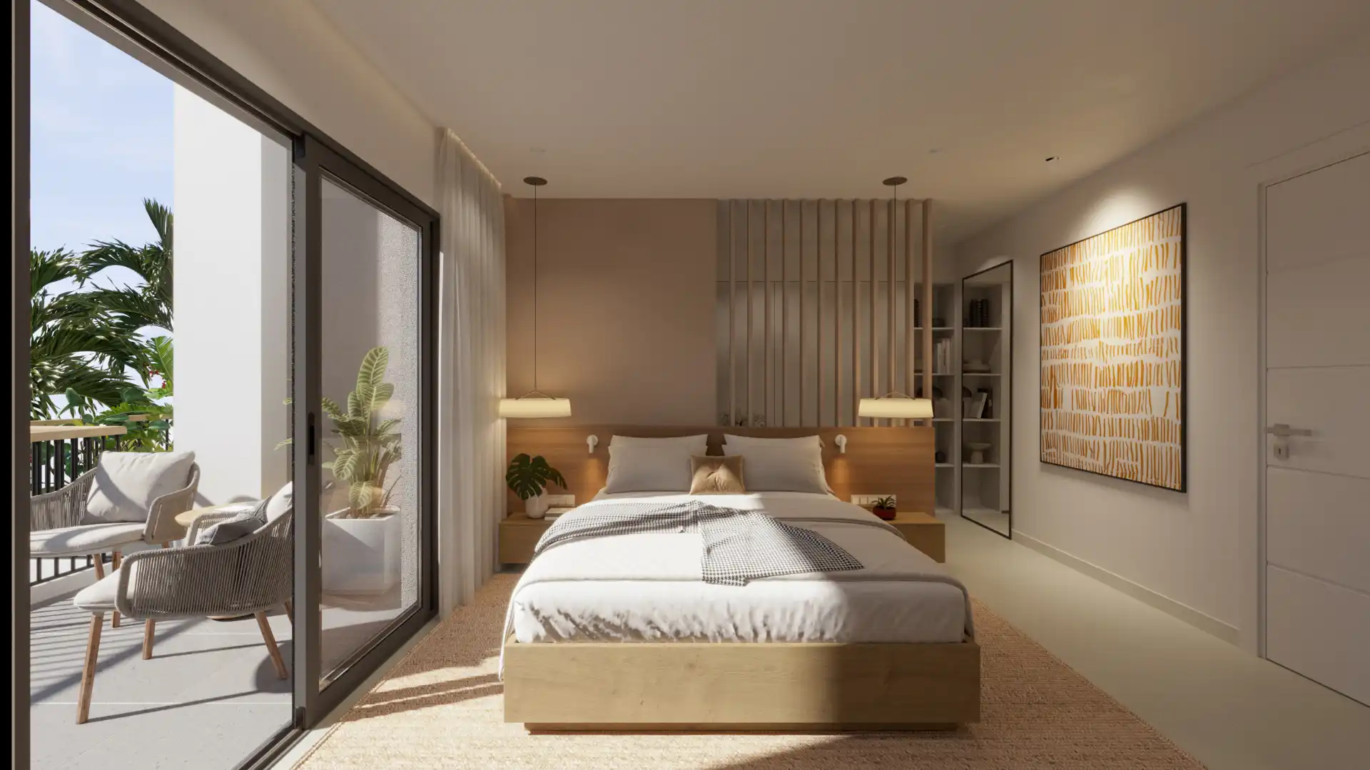 Schlafzimmer von Maisonette zum Verkauf in San Miguel de Abona mit Klimaanlage, Privatgarten und Terrasse