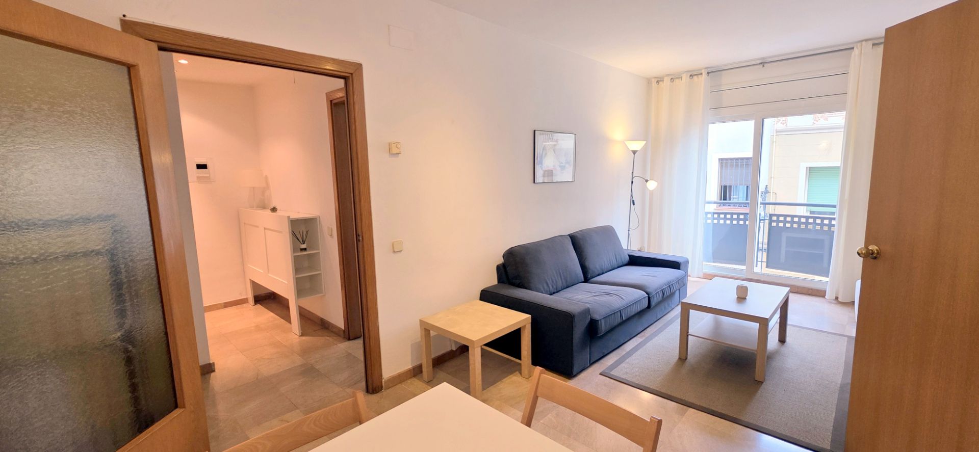 Living room of Flat to rent in  Barcelona Capital  with Parquet flooring, Furnished and Oven