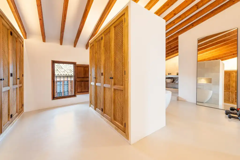 Schlafzimmer von Country house zur Miete in Pollença mit Klimaanlage, Heizung und Privatgarten