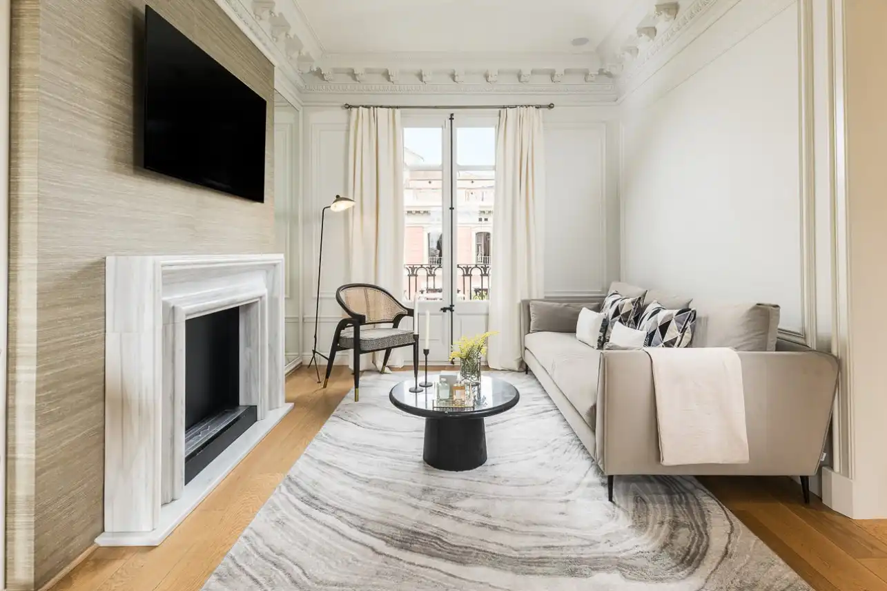 Sala d'estar de Apartament de lloguer en Barcelona amb Aire condicionat, Calefacció i Terrassa