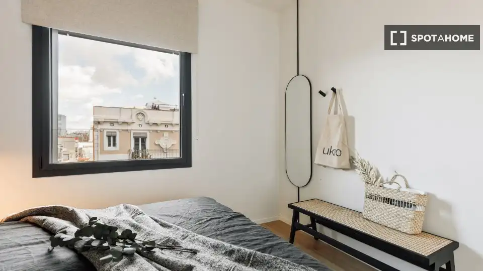 Bedroom of Flat for rent in Barcelona  with Air Conditioner, Heating and Furnished