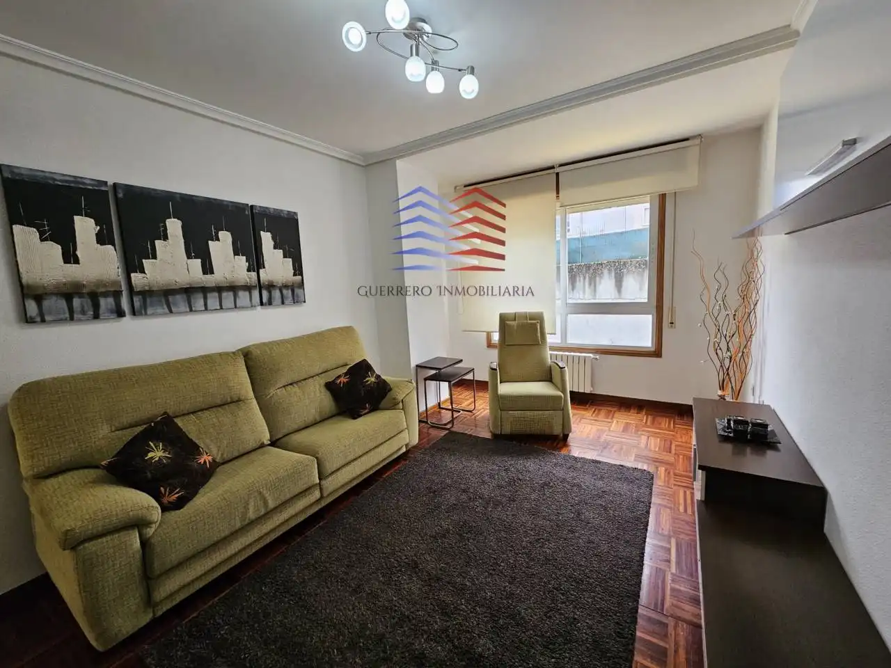 Sala d'estar de Apartament de lloguer en Ourense Capital  amb Calefacció, Parquet i Moblat