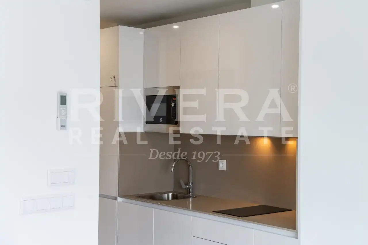 Cocina de Apartamento en venta en Sanxenxo con Aire acondicionado, Calefacción y Terraza