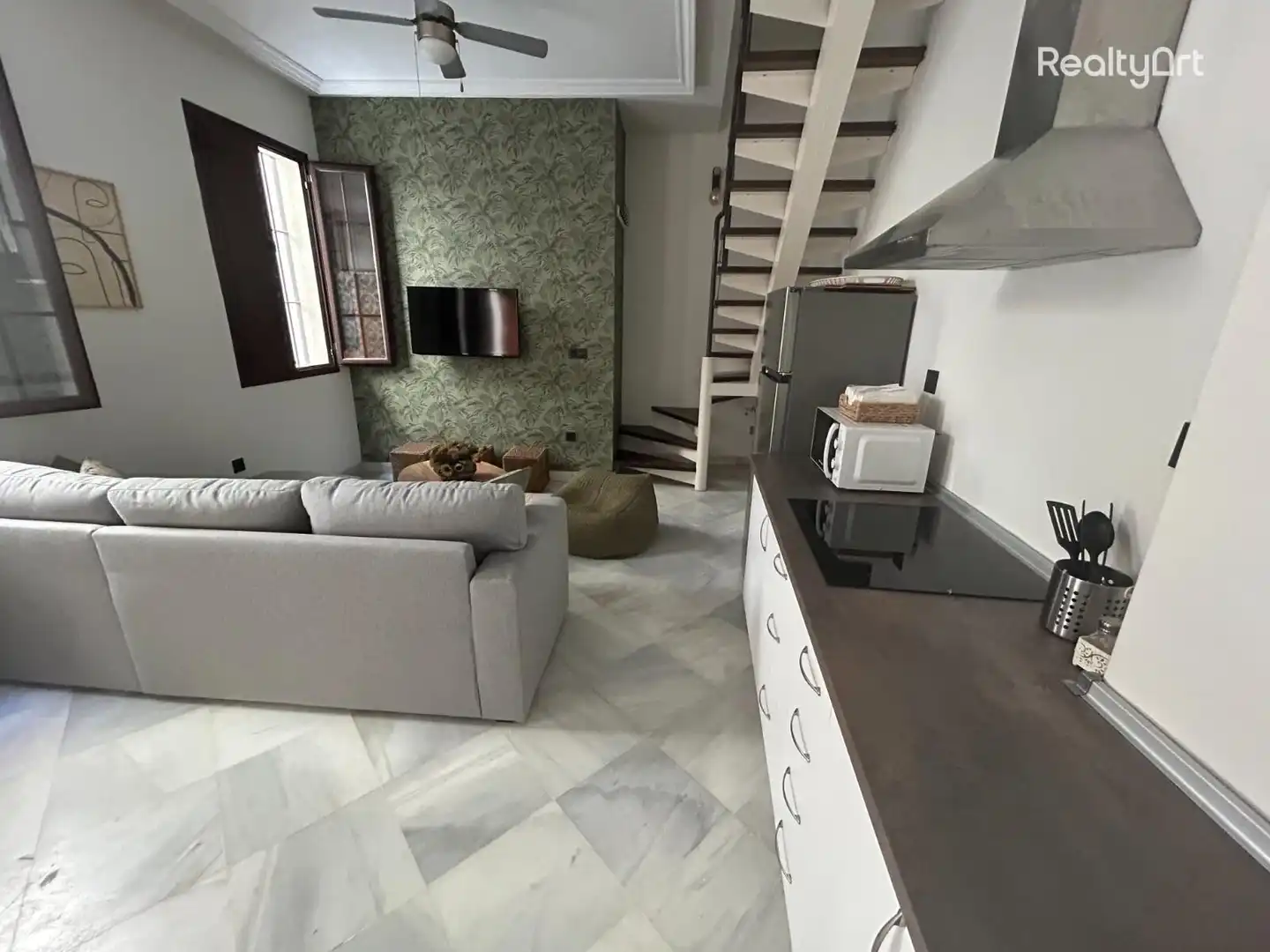Sala de estar de Piso en venta en Sevilla con Aire acondicionado, Calefacción y Balcón
