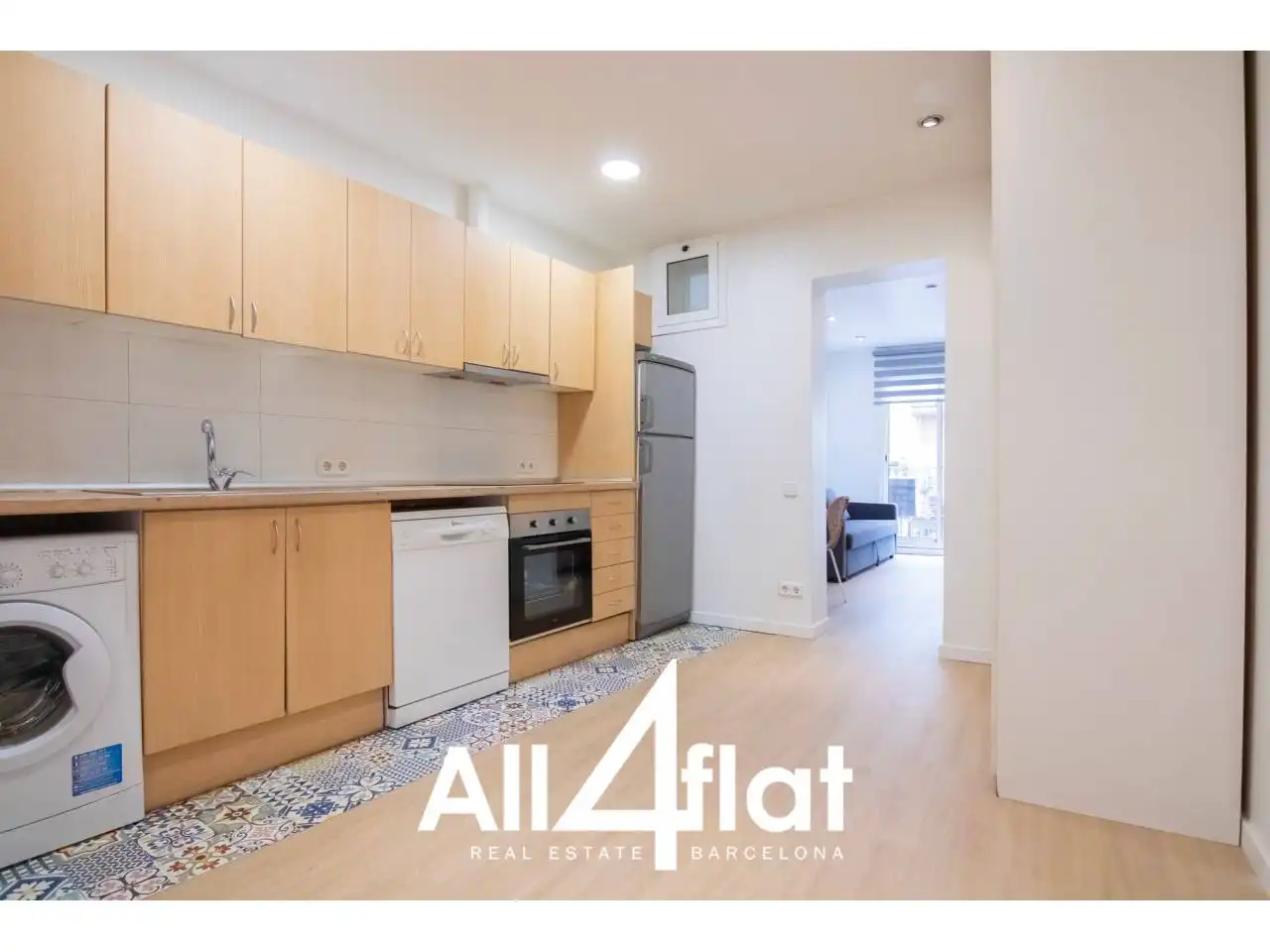 Küche von Wohnung zur Miete in Barcelona mit Klimaanlage, Parkett und Möbliert