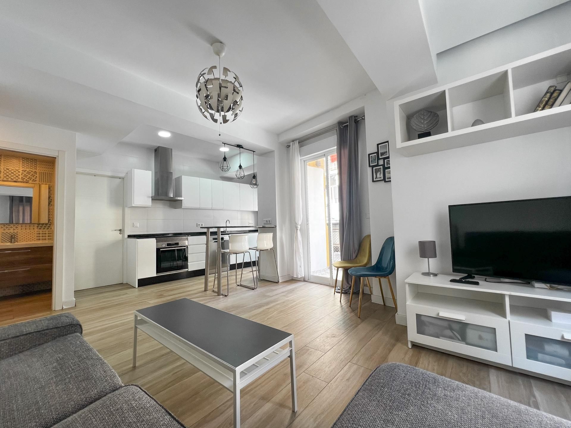 Sala d'estar de Apartament en venda en Alicante / Alacant amb Aire condicionat, Terrassa i Balcó