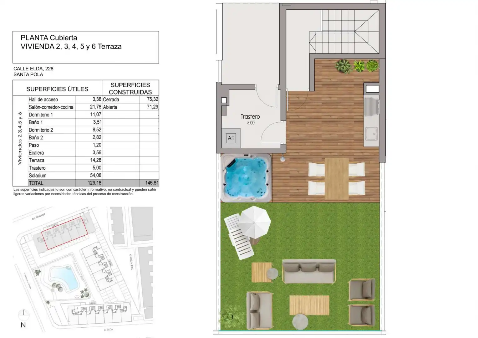 Dachboden zum Verkauf in Santa Pola mit Privatgarten, Terrasse und Abstellraum