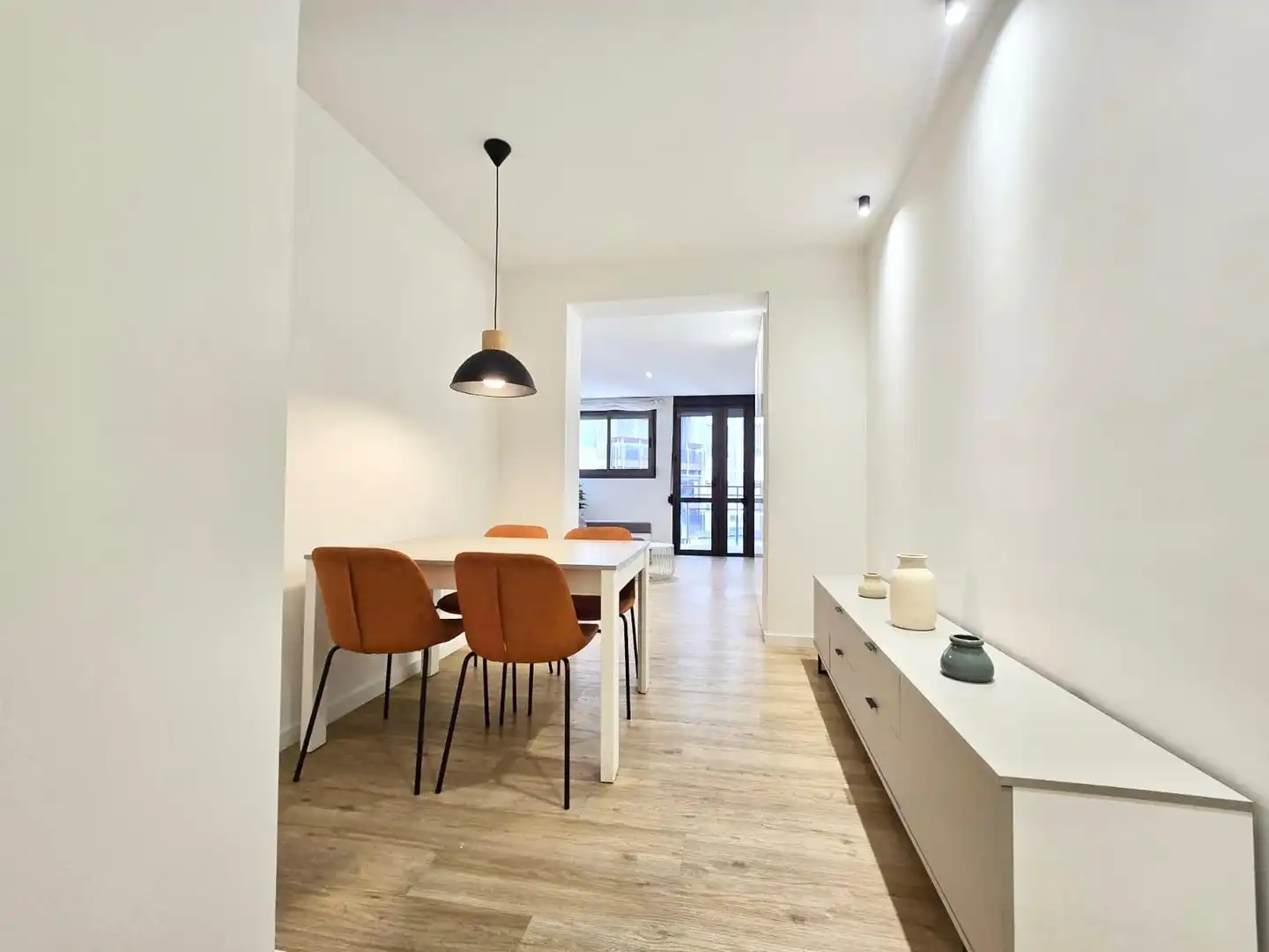 Dining room of Flat for rent in Valencia  with Parquet flooring and Terrace