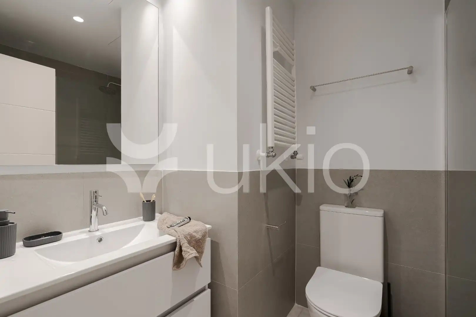 Bany de Apartament de lloguer en Madrid amb Aire condicionat, Calefacció i Moblat