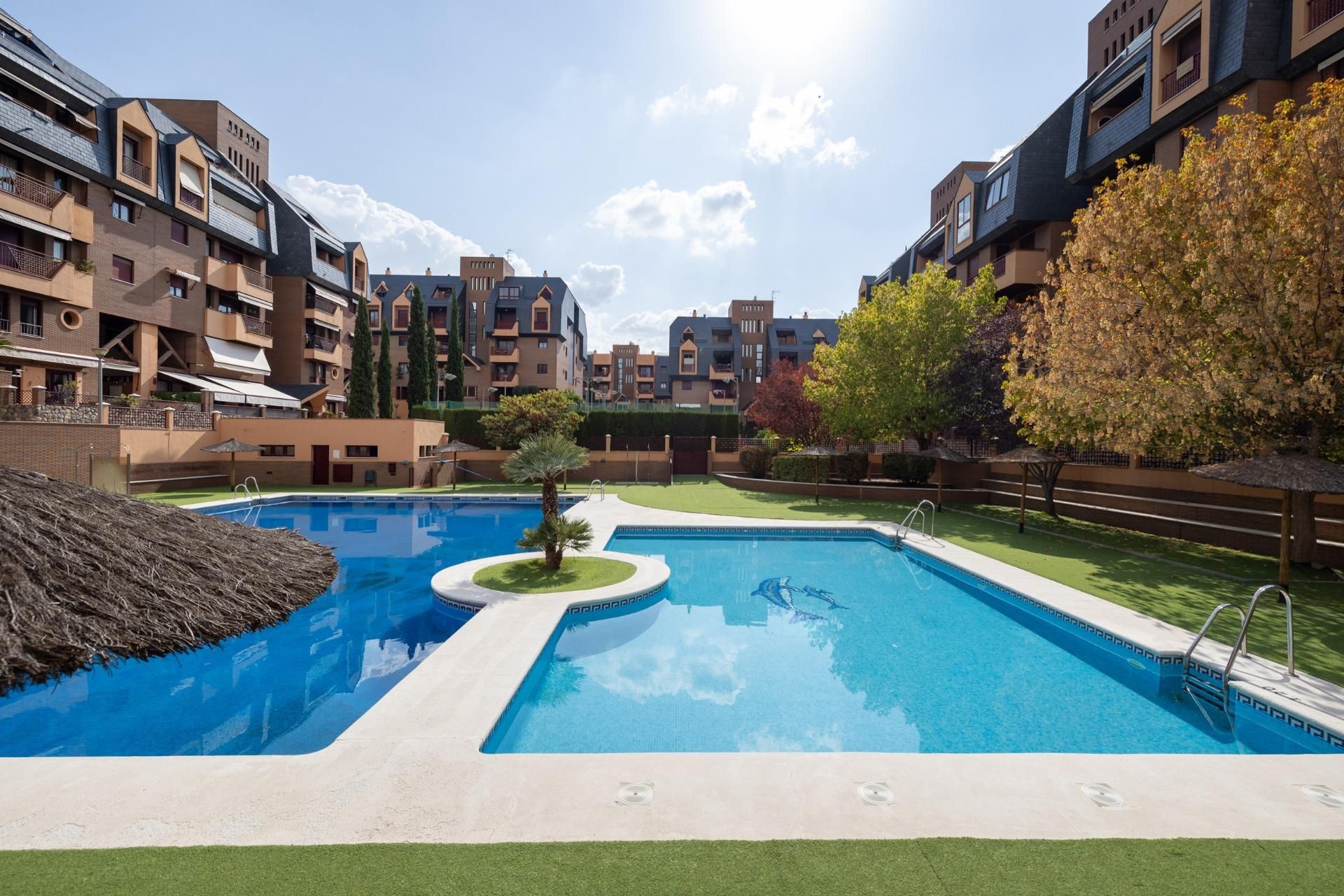 Swimming pool of Attic for sale in  Granada Capital  with Heating, Private garden and Terrace