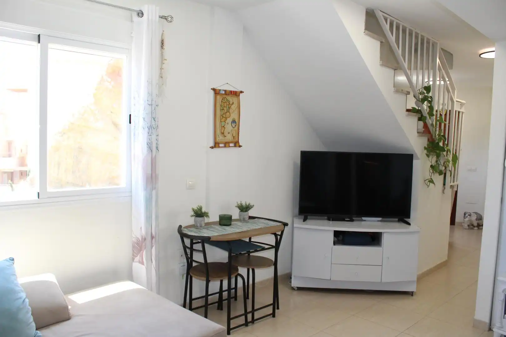 Living room of Duplexes for sale in Roquetas de Mar  with Private garden, Terrace and Furnished