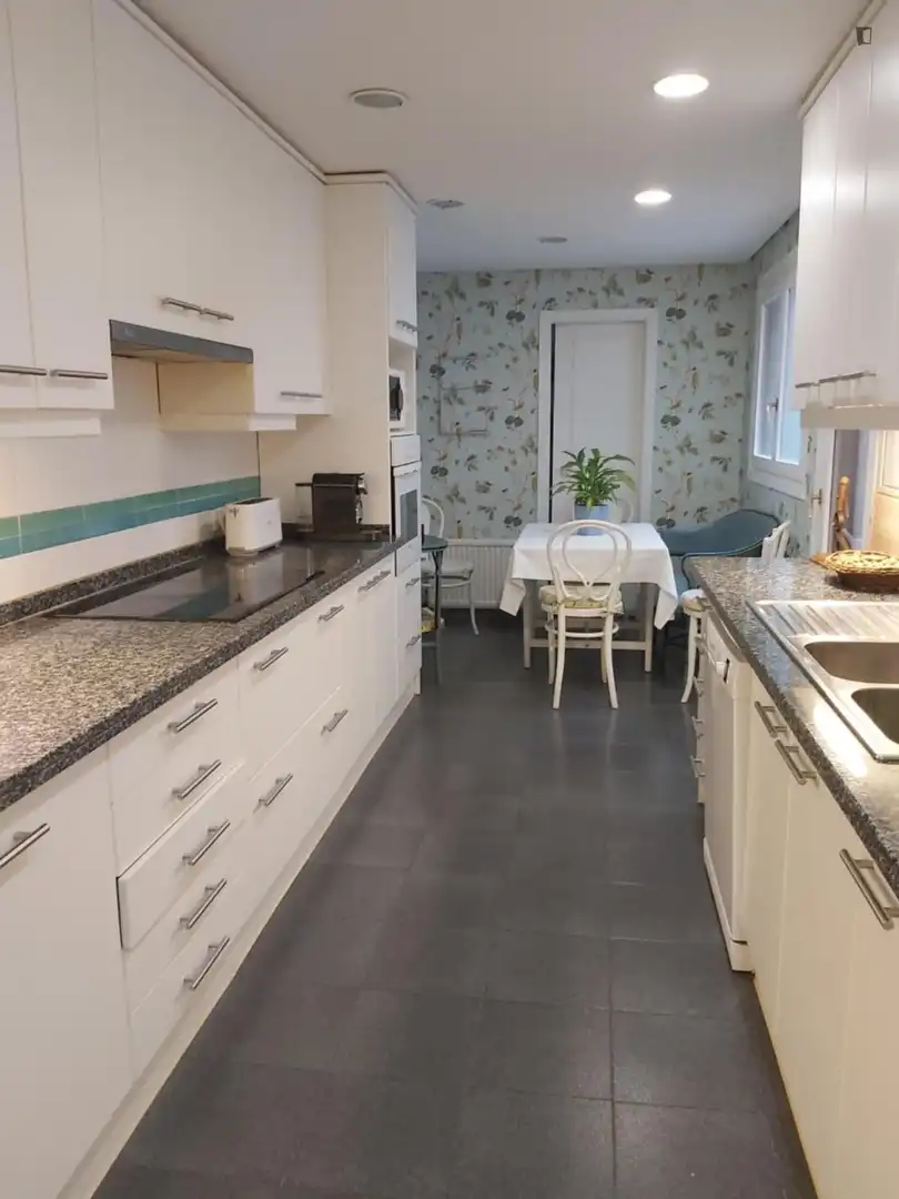 Cocina de Apartamento para compartir en Madrid con Aire acondicionado, Calefacción y Amueblado