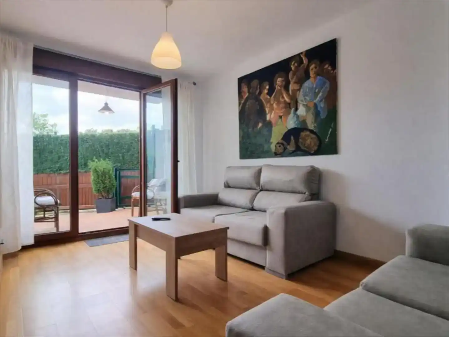 Living room of Flat for sale in Llanes  with Private garden, Parquet flooring and Furnished